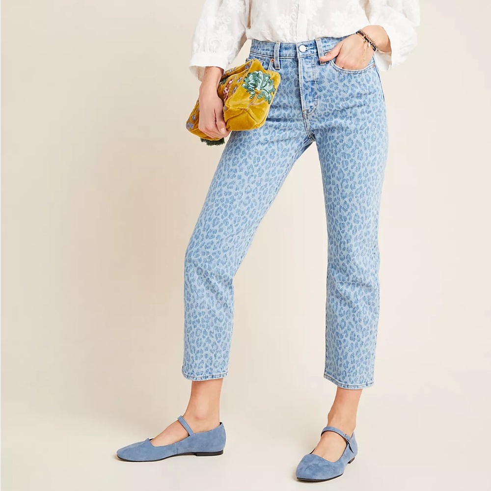 Levi's Wedgie Leopard Ultra High-Rise Straight Jeans